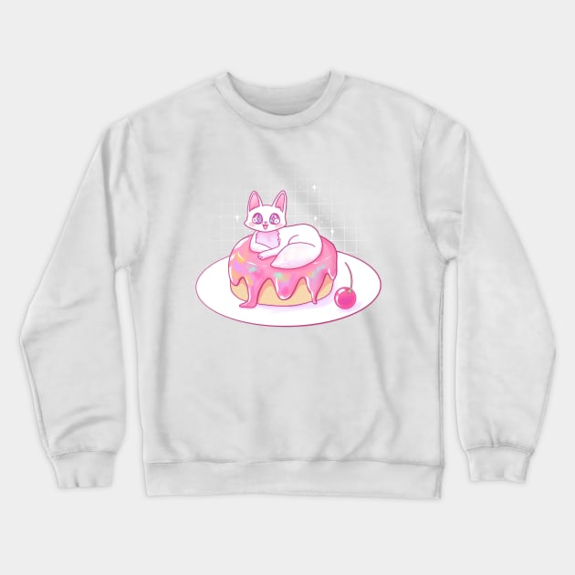 Sweet cherry cake cat Crewneck Sweatshirt by unidoodlez